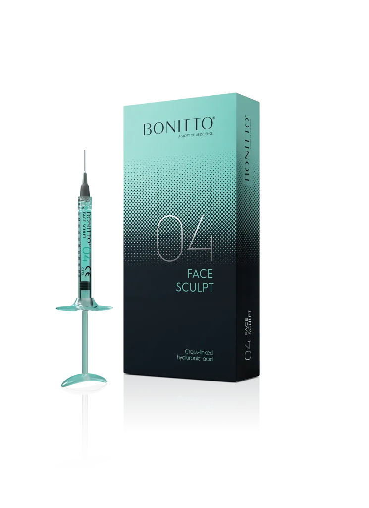 BONITTO® 04 FACE SCULPT: Powerful hyaluronic acid facial filler gel for sculpting contours & adding volume.